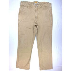 Carhartt Relaxed Fit Canvas Work Pants Mens 38x30 Tan Carpenter Utility